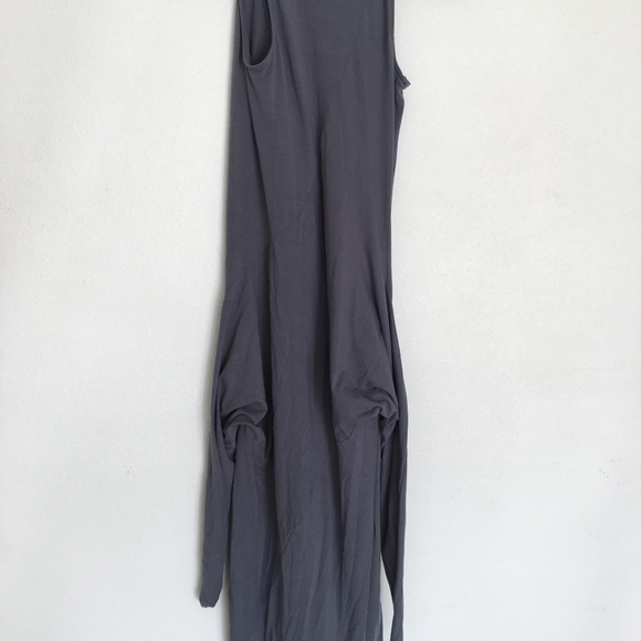 Renard Basic Long Gray Maxi Dress Tie Back - Picture 5 of 5